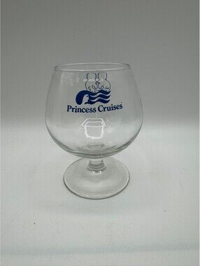 Princess Cruises Love Boat Brandy Snifter Glass Blue Logo Cruise Ship Souvenir